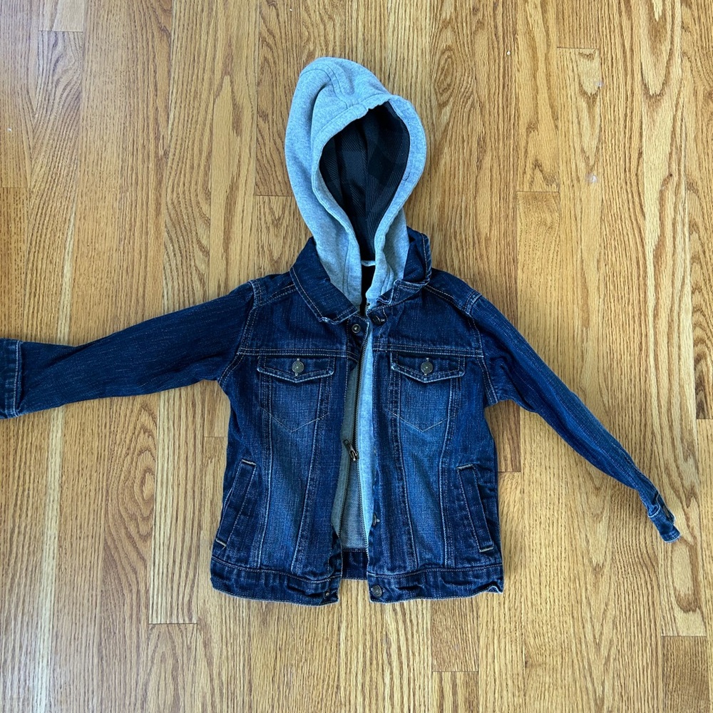 Greendog Blue and Gray Jean Jacket with Hood